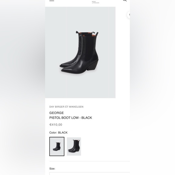 EUROPEAN FASHIO: made in Portugal DAY BIRGER ET Mikkelsen Black Boots Cuban Heel - Picture 6 of 6